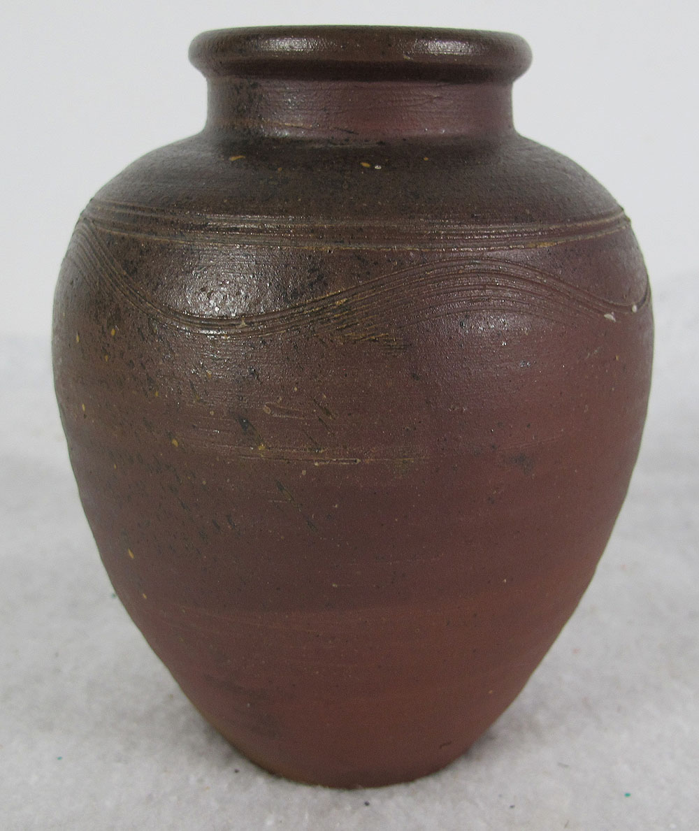 Japan Taisho Studio Ware Bizen Vase Goma Sesame Seed Pattern Pottery ...